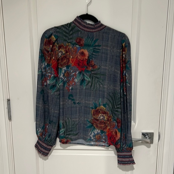 Jealous Tomato Tops - Jealous, tomato, blue floral blouse